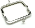 Glue-In Kiss-Lock Purse Frame, 3" x 1 5/8" (7.5 x 4 cm) - 6mm Ball Clasp
