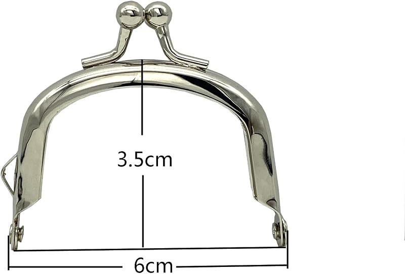 Glue-In Kiss-Lock Purse Frame, 2 3/8" x 1 3/8" (6 x 3.5 cm)