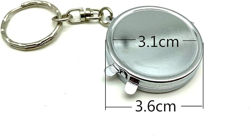 Mini Round Compact Mirror Blank with Key Ring (3.6cm)