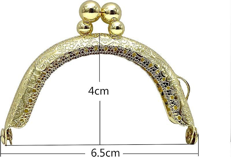 Half-Round Sew-In Kiss-Lock Purse Frame, 2 9/16" x 1 5/8" (6.5 x 4 cm)