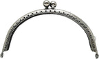 Half-Round Sew-In Kiss-Lock Purse Frame, 4" x 2 3/16" (10 x 5.5 cm) - 8mm Ball Clasp