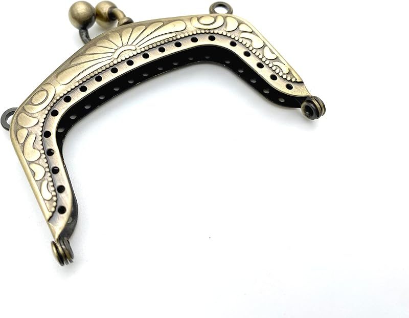 Rectangle Vintage Embossed Sew-In Kiss-Lock Purse Frame, 6 x 4 cm