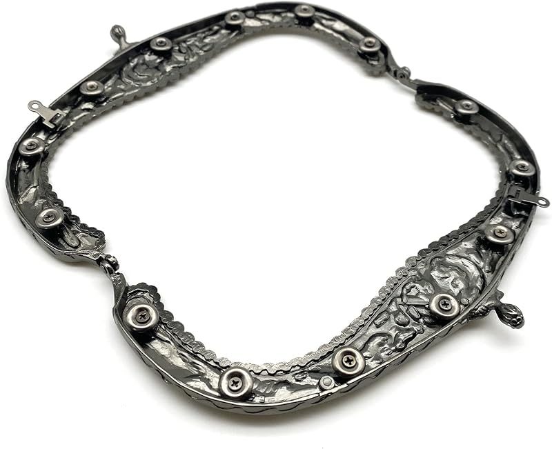 Vintage Embossed Screw-In Kiss-Lock Purse Frame, 6 1/2" x 4" (16.5 x 10 cm)