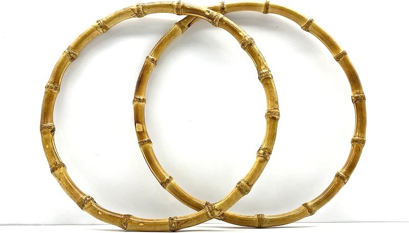 Round Shape Bamboo Bag Purse Handles for Knitting Bag Purse Handle Making / Natural