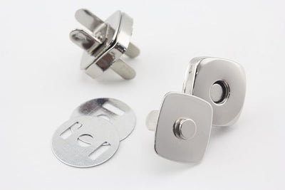 Raised Square Magnetic Snaps, 3/4" (18 mm) - Nickel