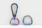 Dog Leash Purse snap Swivel Hooks and D Rings for Bag Purse Dog Collar Making Repair / Rainbow Colorful