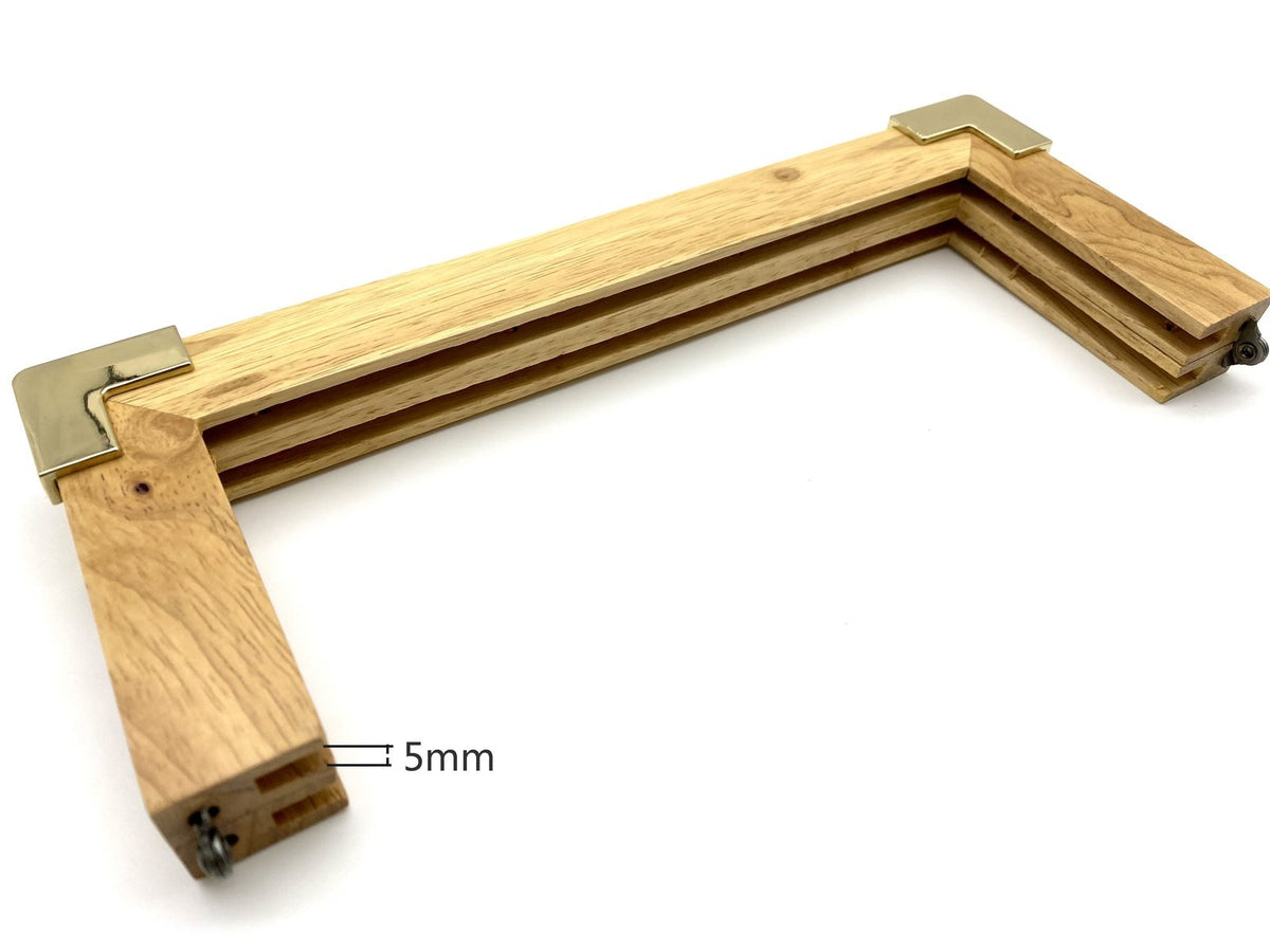 Rectangle Wood Purse Frame with Metal Corners, 10"