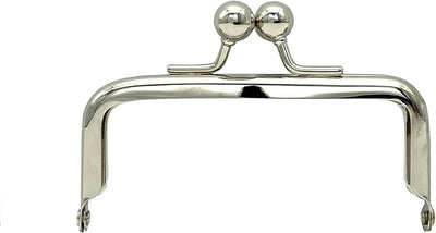 Rectangle Glue-In Kiss-Lock Purse Frame, 3 1/2" x 1 5/8" (9 x 4 cm) - Large 11mm Ball Clasp