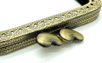 Heart Sew-In Kiss-Lock Purse Frame, 8.5 x 4.5 cm