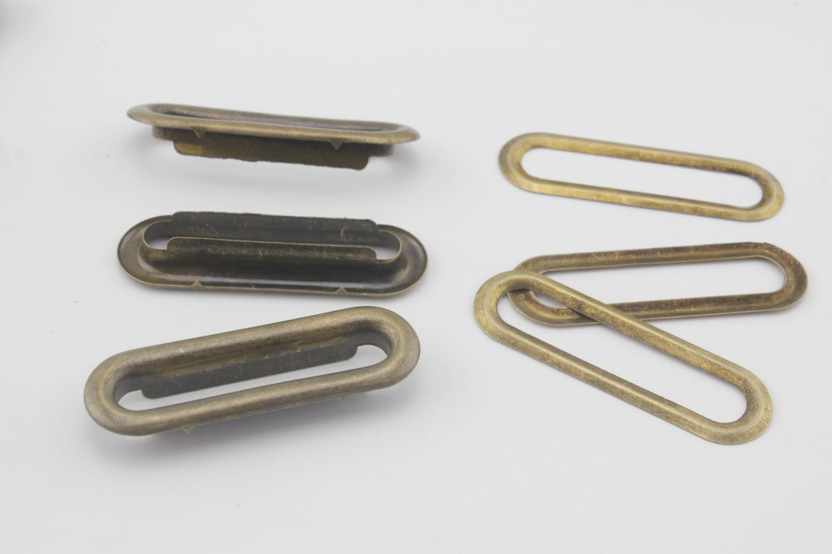 Iron Oval Eyelet Grommets with Washers, 1 1/2" (38 mm)