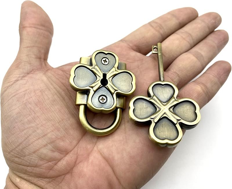 Bag Purse Clutch Padlock with Key zinc alloying for Jewelry Necklace Charm Box Making Hardware Anti Bronze