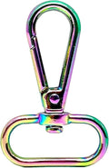 Rainbow Push-Gate Swivel Snap Hook, Flat D Eye (1")