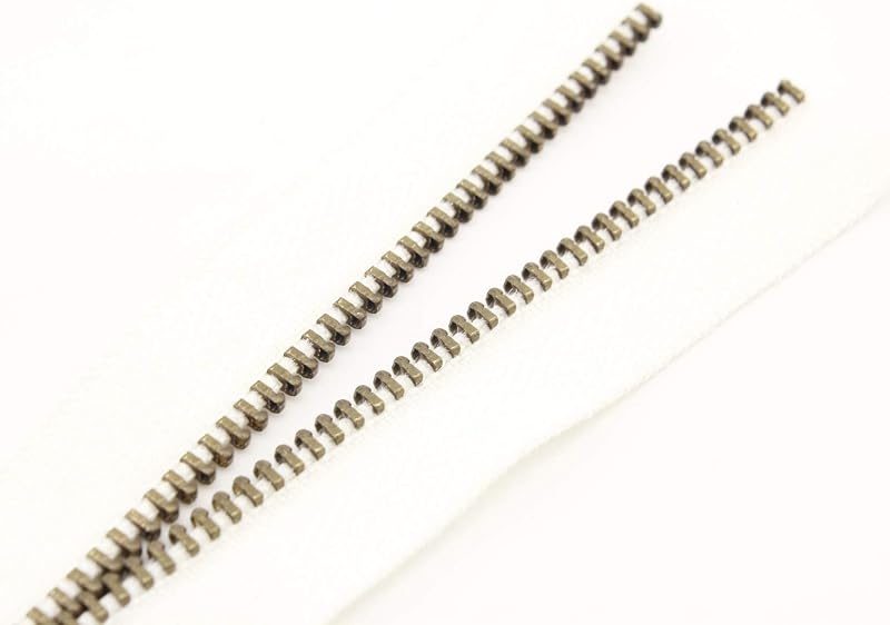 #5 Coil Zipper Solid Brass Teeth Two-Way Plough Cotton Zipper for Tailor Purse Sewing Crafter Special 1 Yards