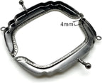 Rectangle Vintage Embossed Sew-In Kiss-Lock Purse Frame