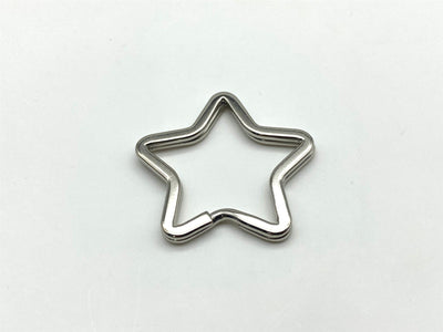 Star-Shaped Split Key Ring - 1.33" (34 mm) - Nickel