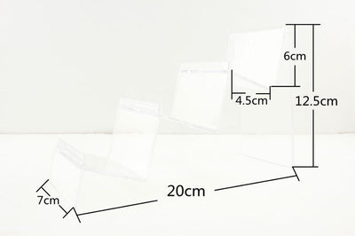 7cm width 3 tiers Clear Display stand for craft show Purse wallet clutch holder display stand