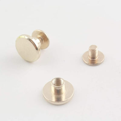 Zinc Alloy Round Chicago Binding Screw Rivets Concho Screw Button Nail Rivet for DIY Leather Decoration Bookbinding - Chicago Screw, Screw Only - 3/8" x 1/8" (9 mm x 3 mm)
