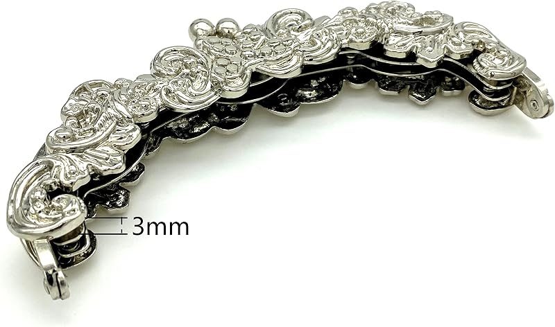 Vintage Embossed Screw-In Kiss-Lock Purse Frame, 5" x 2 3/16" (12.5 x 5.5 cm) - Baroque Scroll