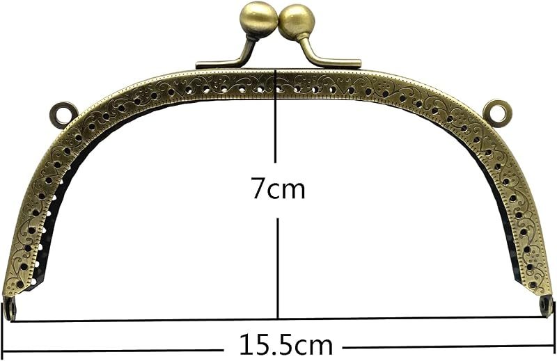 Arch Sew-In Kiss-Lock Purse Frame, 6 1/8" x 2 3/4" (15.5 x 7 cm)