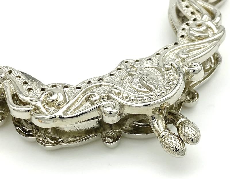 Vintage Embossed Screw-In Kiss-Lock Purse Frame, 5" x 3" (12.5 x 7.5 cm)