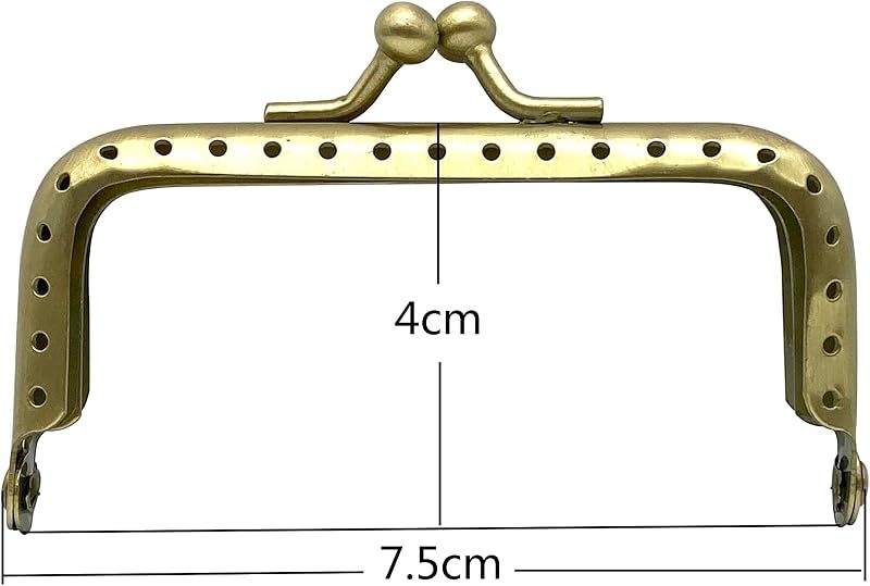 Rectangle Sew-In Kiss-Lock Purse Frame, 3" x 1 5/8" (7.5 x 4 cm)