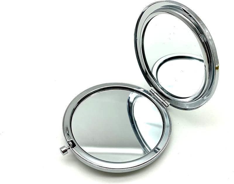 Round Compact Mirror Blank with White Insert Lid, 2 3/4" (7 cm)