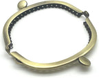 Half-Round Sew-In Kiss-Lock Purse Frame, 3 1/2" x 1 9/16" (9 x 4 cm)