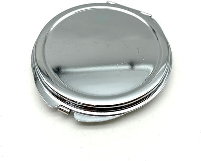 Round Compact Mirror Blank with Polished Metal Lid