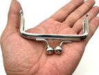 Rectangle Glue-In Kiss-Lock Purse Frame, 3 1/2" x 1 5/8" (9 x 4 cm) - Large 11mm Ball Clasp