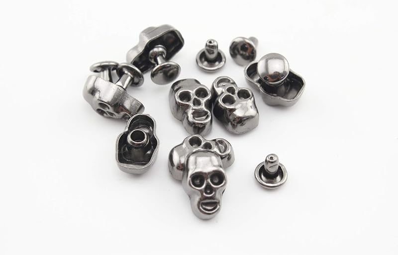 Skull Head Studs Rivets Zinc alloying Double Cup Decorative for Punk Leather Purse Bag Clothing Shoes
