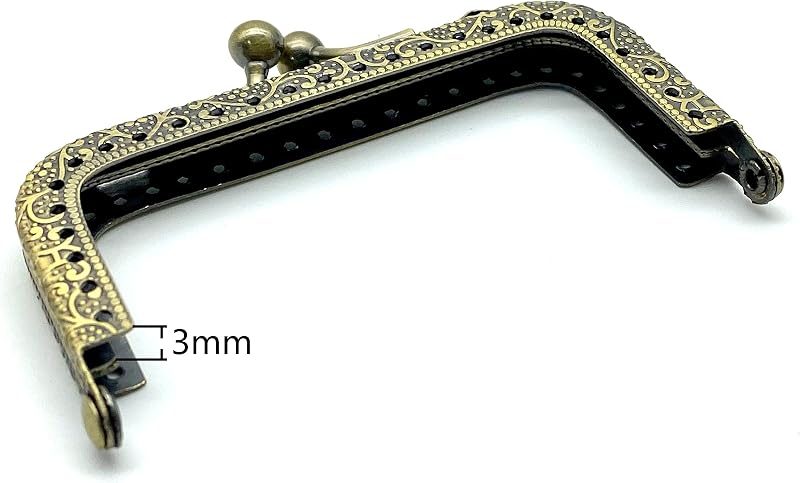Rectangle Sew-In Kiss-Lock Purse Frame, 3 3/8" x 1 3/4" (8.5 x 4.5 cm)