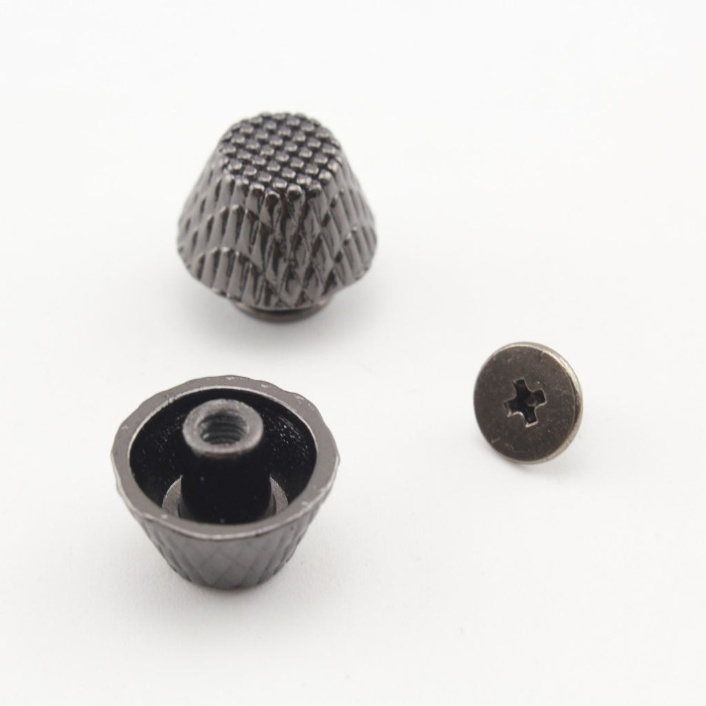12mm flat cone Alloy screw rivet purse feet Gunmetal Black Gold Light gold