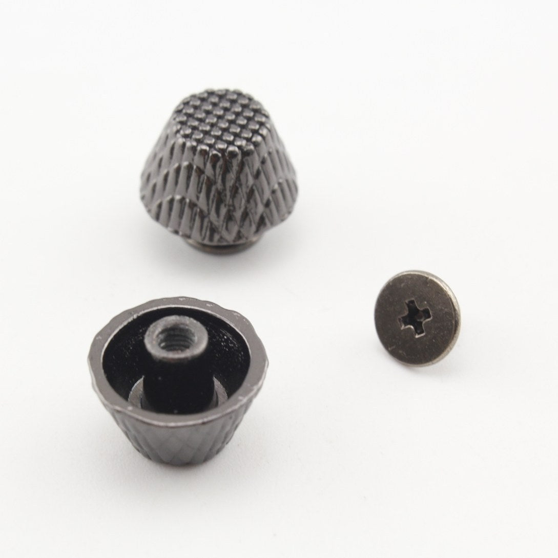 12mm flat cone Alloy screw rivet purse feet Gunmetal Black Gold Light gold