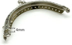 Sew-In Kiss-Lock Purse Frame, 3 3/8" x 1 3/4" (8.5 x 4.5 cm) - 6mm Ball Clasp