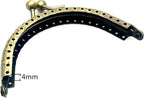 Half-Round Sew-In Kiss-Lock Purse Frame, 3 3/8" x 2" (8.5 x 5 cm)
