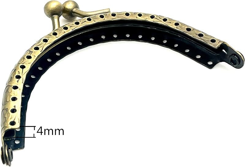 Half-Round Sew-In Kiss-Lock Purse Frame, 3 3/8" x 2" (8.5 x 5 cm)