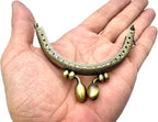 Half-Round Olive-Clasp Sew-In Kiss-Lock Purse Frame, 3 3/8" x 1 3/4" (8.5 x 4.5 cm)