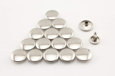 Double Flat Rivet Iron Double Cap, Purse Rivet Studs for Leather Bag Making Clothing Shoes Nickel