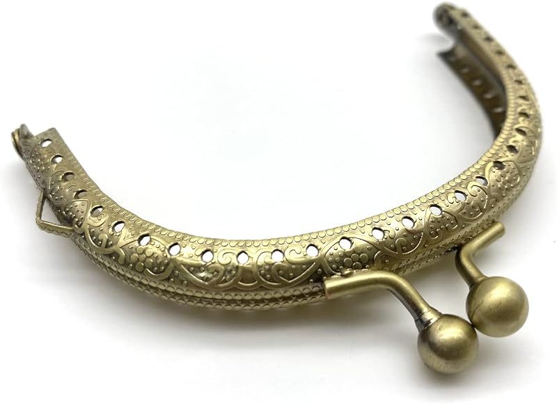 Half-Round Sew-In Kiss-Lock Purse Frame, 3 3/4" x 2 3/16" (9.5 x 5.5 cm)