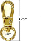 Mini Push-Gate Swivel Clasp, 8mm Round Eye
