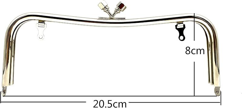 Glue-In Kiss-Lock Purse Frame, 8" x 3 5/32" (20.5 x 8 cm)