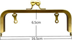 Rectangle Glue-In Kiss-Lock Purse Frame, 6 1/2" x 2 9/16" (16.5 x 6.5 cm)
