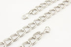 Custom Personalized Bag Purse Crossbody Shoulder Double Chain Strap Handles Replacement Extender / Nickel