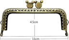 Rectangle Sew-In Kiss-Lock Purse Frame, 4 1/4" x 1 3/4" (11 x 4.5 cm) - Large 12mm Ball Clasp