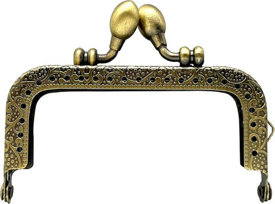 Rectangle Sew-In Kiss-Lock Purse Frame, 8.5 x 4.5 cm - Antique Bronze