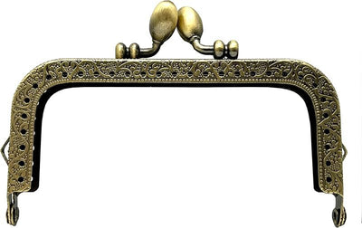 Rectangle Sew-In Kiss-Lock Purse Frame, 10.5 x 5 cm - Antique Bronze