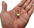Mini Square-Top Push-Gate Swivel Clasp, Round Eye