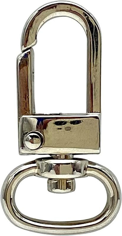 Square-Top Push-Gate Swivel Clasp, Oval Eye (1/2") - Nickel