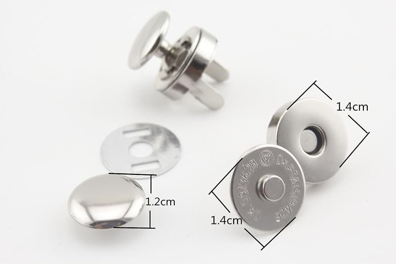 Round Rivet Magnetic Snaps Bag Button Purse Leather Closures for Sewing Purse Bag Clutch Wallet