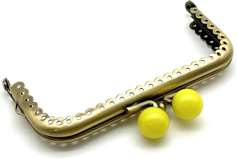 Heart Color-Ball Sew-In Kiss-Lock Purse Frame, 11 x 5 cm